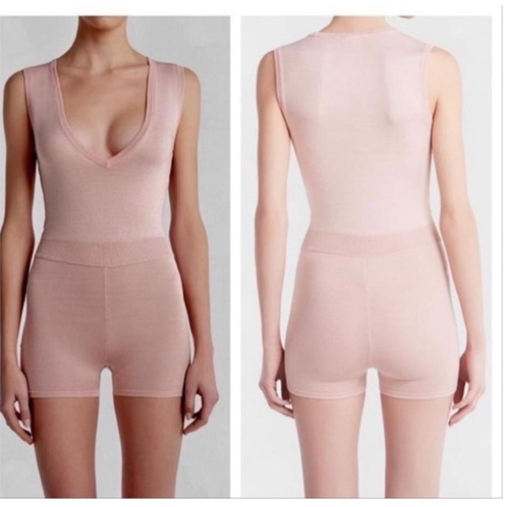 Nwt La Perla Light Grey Silk Soul Knitted Romper